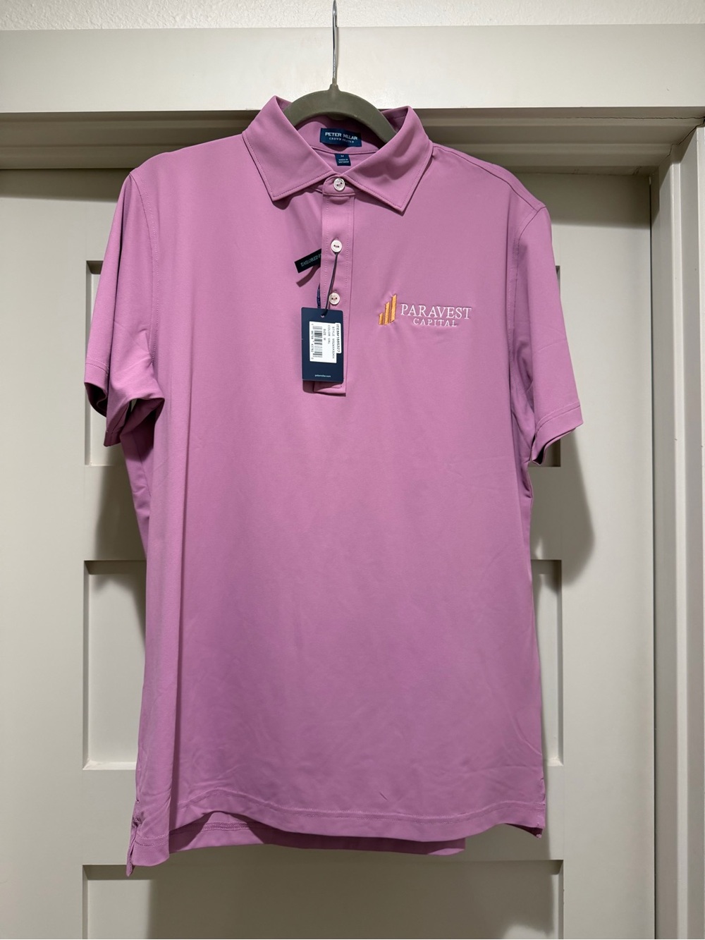 Peter Millar Crown Crafted Performance Polo Pink NWT Size M with Company Logo